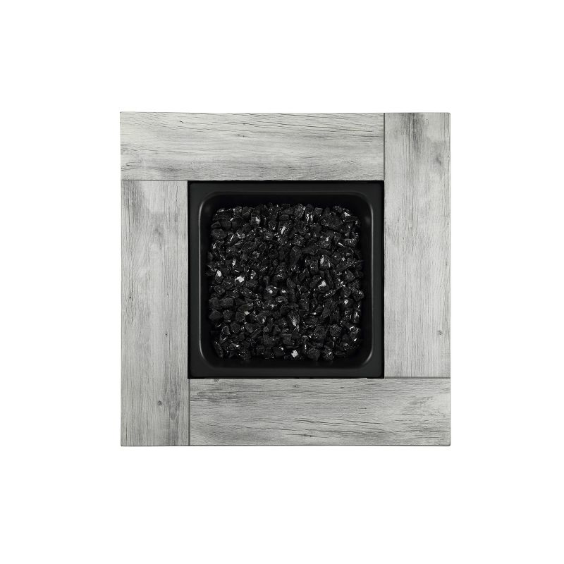 Endless Summer The Mason 30&#34; Square LP Gas Fire Pit with Faux Wood Cement Resin Mantel Black, 5 of 8