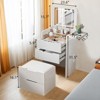 Gulches Makeup Vanity Desk, Vanity Mirror With Lights,3-in-1 Vanity Set with 3 Drawers,Compact Dressing Table with Hidden Stool,vanity desk - 4 of 4