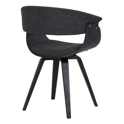 Modern Charcoal Upholstered Dining Chair with Black Wood Finish