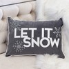 TopComfy Support Pillow Nneka Let It Snow Gray Velvet Lumbar Pillow for Winter Decor, Gray, 17"*17"*10" - 3 of 4