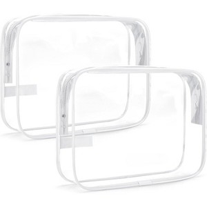clear plastic travel toiletry bags BEFORYOU 6 Pack Carry Pouch, White, Small TSA Approved free packing Colorful Transparent Makeup Bag, Waterproof