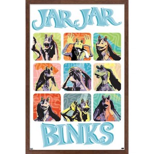 Trends International Star Wars: The Phantom Menace - Jar Jar Binks Grid Framed Wall Poster Prints - 1 of 4