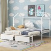 Whisen Twin XL to King Metal Twin Size House Platform Bed with 2 Drawers - 3 of 4