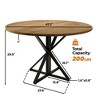 GustoWave 47 Inch Round Dining Table for 4-6, Farmhouse Kitchen Table with Wood Top & Metal Pedestal Base for Dining Room, Living Room - 3 of 4