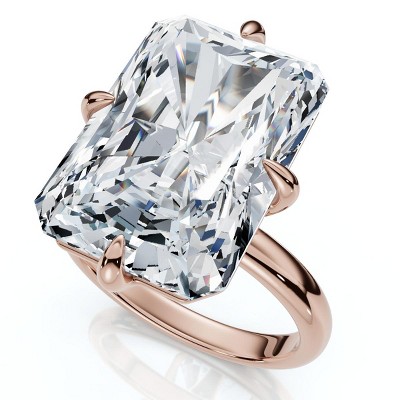 Pompeii3 Certified 11Ct Radiant Diamond Solitaire Engagement Ring 14k Gold/Pt Lab Created