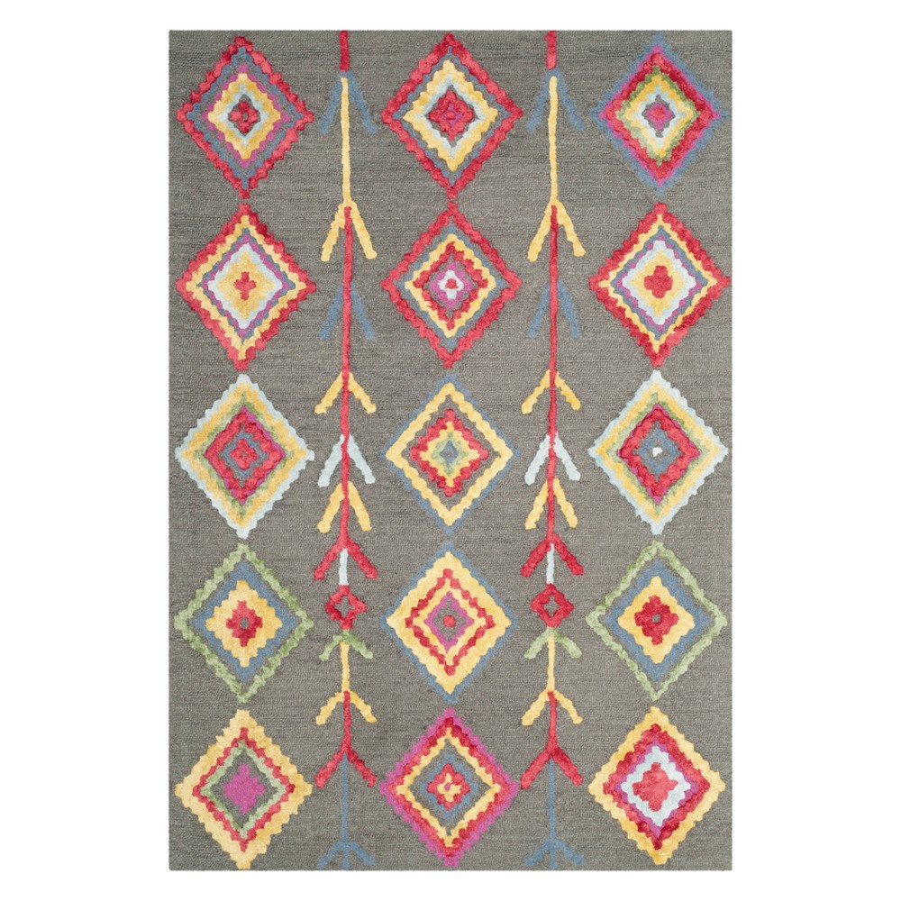 3'x5' Geometric Accent Rug Dark Gray - Safavieh