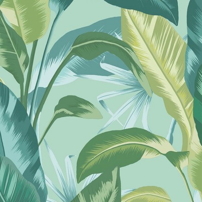 Twilight Tropical Leaf Removable Blue Wallpaper Roll