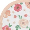 Sweet Jojo Designs Girl Baby Tummy Time Playmat Watercolor Floral Peach Green and White - 3 of 4