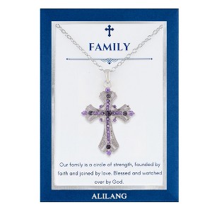 Anna-Kaci Purple Lavender Rhinestone Celtic Cross Necklace with Message Card & Envelope Jewelry Gift - 1 of 4