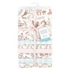 Hudson Baby Infant Girl Cotton Flannel Receiving Blankets Bundle, Girl Woodland Pals, One Size - 2 of 4