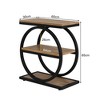 Lirago 11.8" rectangle 3-Tier Metal End Table - Industrial Side Table with Storage Shelf for Living Room Bedroom Brown - 4 of 4