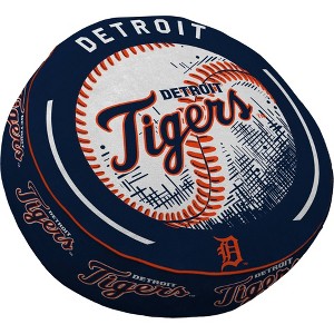MLB Detroit Tigers Baseball Circle Plushlete Pillow: Sports Team Logo, Removable Cover - 1 of 3