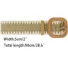 INSPIRE CHIC Women's Straw Belts Stretch Boho Wooden Style Buckle Waist Belt - 3 of 4
