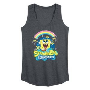 Women's - SpongeBob SquarePants - Rainbow Spongebob Graphic Racerback Tank - 1 of 4