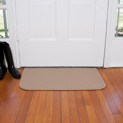 Beige 18" x 30" Stain-Resistant Non-Slip Accent Rug
