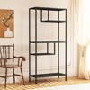 SEVOBAL Utility Storage Shelves Freestanding Shelf with Four Compartments for Living Room Bedroom or Office, Black, 33.46"*13.78"*70.87" - 2 of 4