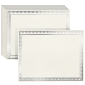 Juvale 50-Sheets Printable Certificate Award Paper for Printing with Silver Border for Graduation Diplomas, 8.5x11 in - 1 of 4