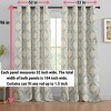 HLC.ME Liam Ogee Ikatt Damask Patterned Window Grommet Curtains Bedroom - Light Reducing Window Panels, Set of 2 - 4 of 4