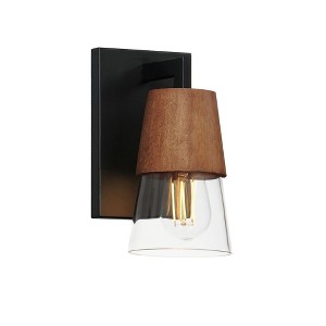 Maxim Lighting Carpenter 1 - Light Vanity in  Walnut/Black - 1 of 3