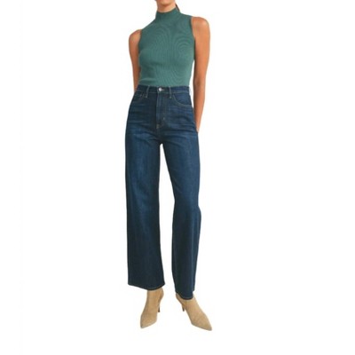 Women's Retro Wide Straight Jeans - JUST BLACK DENIM