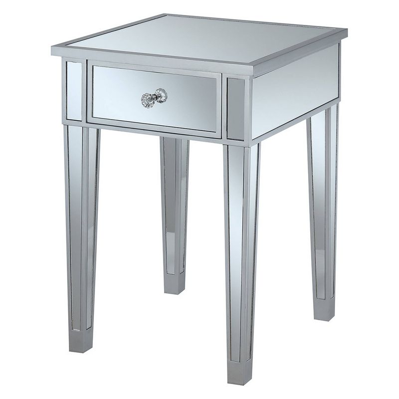 Gold Coast Mirrored End Table with Drawer - Breighton Home, 1 of 7