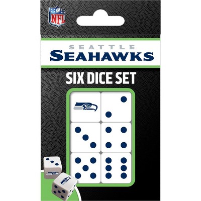 MasterPieces Officially Licensed NFL Seattle Seahawks - 6 Piece D6 Gaming Dice Set Ages 6 and Up