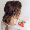 Unique Bargains Women's Cute Bunny Banana Strawberry Cherry Hair Clips Pink Yellow Red 10 Pcs - 2 of 3