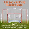 Racxily 72" Double Fish Hockey Goal Net with Backstop - Red & White Street Hockey Set for Adults, Includes Practice Targets - 2 of 4