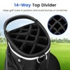 Tangkula 14-Way Golf Cart Bag Golf Club Bag with 14 Ways Organizer Divider Top 9 Zippered Pockets Cooler Bag Umbrella Holder Blue/Grey/Red - image 2 of 4