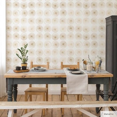 Gold and White Geometric Self-Adhesive Removable Wallpaper