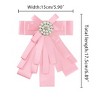 Allegra K Women's Pre-tied Pin Brooch Ribbon Beads Party Bowknot Bow Tie - 3 of 4