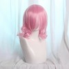 Unique Bargains Women's Halloween Shoulder Length Wigs with Wig Cap 14" Pink - 4 of 4