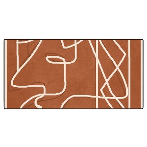 Nadja Abstract Face Sketch 4 Desk Mat - Deny Designs - 1 of 3
