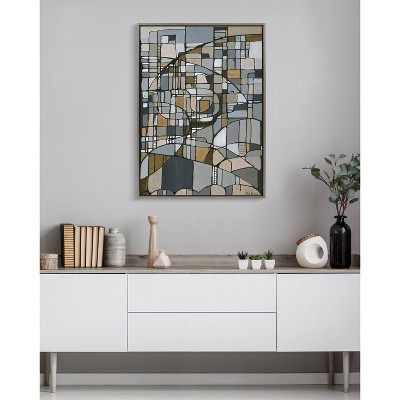 28"x38" Sylvie Deco Nadeau Framed Canvas by Leah Nadeau - Kate & Laurel: Modern Abstract Wall Art
