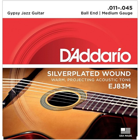 D addario Ej83m Gypsy Jazz Silver Wound Medium Acoustic Guitar