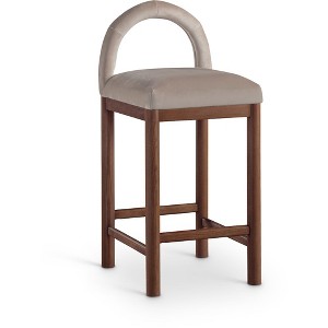 Meridian Furniture,Conrad Taupe Velvet Counter Stool - 1 of 4
