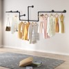 YIYIBYUS Industrial Pipe Clothing Rack, Wall Mounted Garment Hanging Bar, Iron Commercial Clothes Hanger, Garment Display Rack for Retail, Black - 3 of 4