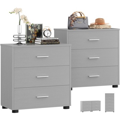 Besiost Set of 2 Dressers Storage Cabinet with Drawers, Wooden Closet Cabinet