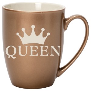 100 North Crown Royalty 10 Ounce Bronze Metallic Finish, Comfortably Fits Your Hands, New Bone China Coffee Tea Cup Mug, Queen - 1 of 1