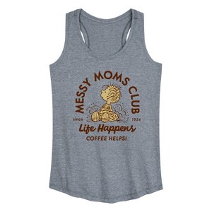 Women's - Peanuts - Messy Moms Club Graphic Racerback Tank - 1 of 4