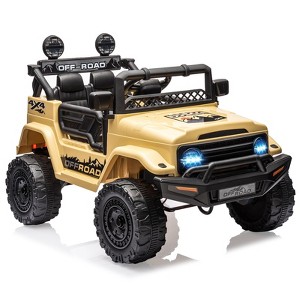 Coucheta 12V Electric Ride-On Truck for Kids: Remote Control, Spring Suspension, LED Lights, Music, 3 Speeds, for Age 4-8 - 1 of 4
