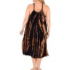 HAPPY BAY Women's Vacation Wear Casual Maxi Long Sundress Summer Daily wear Loose Fashion Spaghetti Strap Sundress 1X Black, Tie Dye - 3 of 3
