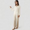 Anna-Kaci Lounge Women's Floral Hem Pajama Set with Long Sleeve Top and Relaxed Fit Wide Leg Pants - 3 of 4