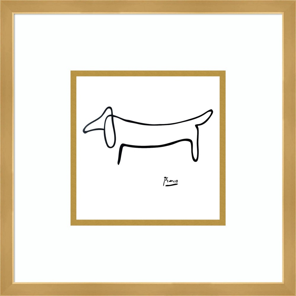 Photos - Other interior and decor 16" x 16" Le Chien The Dog by Pablo Picasso Framed Wall Art Print Beige 