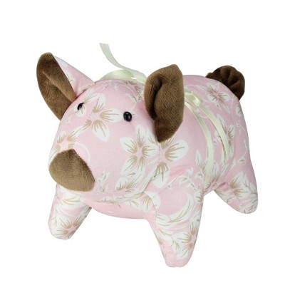 Northlight 10" Floral Easter Piglet Spring Decoration - Pink/Brown