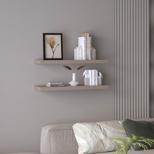 Vynxaria Modern Floating Shelves Set of 2, 31.5" Wide, Matte Finish, Ideal for Wall Decor, Bedroom, Bathroom, Living Room - 1 of 4