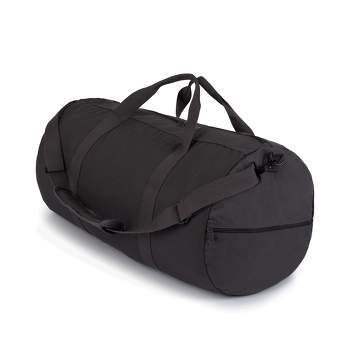 Bear & Bark Extra Large Duffle Bag - Black 46"x20" - 236.8L - Canvas Military and Army Cargo Style Duffel Tote for Men and Women
