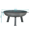 Sunnydaze Outdoor Camping or Backyard Round Cast Iron Rustic Fire Pit Bowl with Handles - 3 of 4