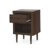 NicBex Modern Wooden Nightstand Bedside Table with Drawer and Bottom Open Shelf for Bedroom and Living Room - 4 of 4