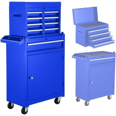 Large Tool Box,5 Drawer Black Rolling Tool Chest On Wheels with Snap on Tool Box Top Chest,Locking Mechanic Tool Cabinets